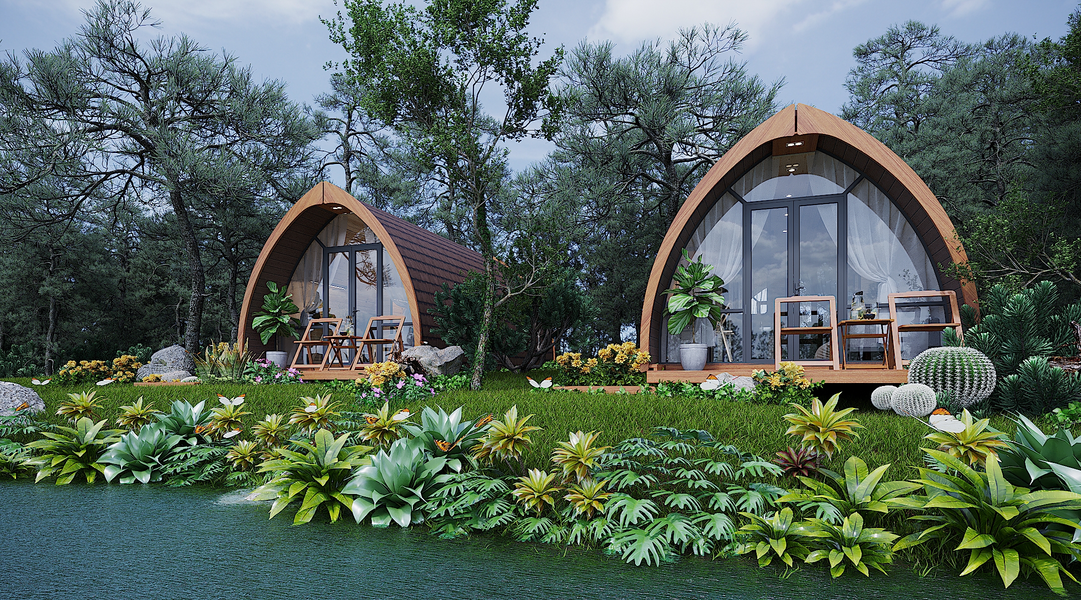 mẫu thiết kế bungalow nhà gỗ